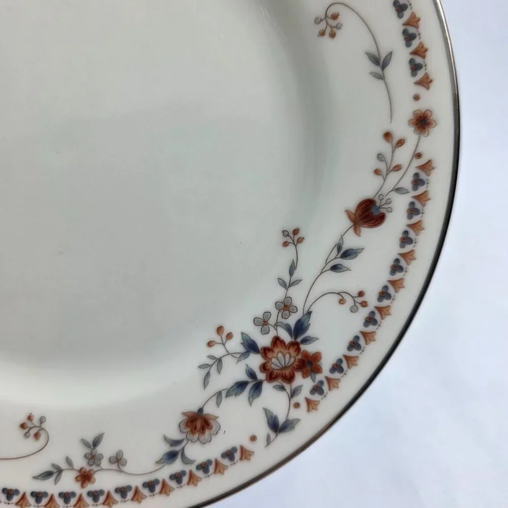 THREE Noritake Adagio Salad Plates Ivory with Floral Spray on Rim